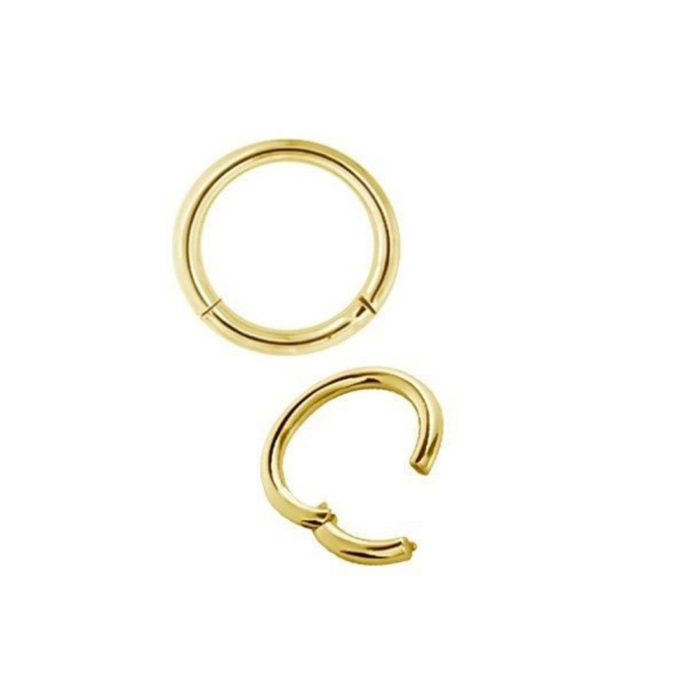 Solid 14k gold clicker (hinge rings)